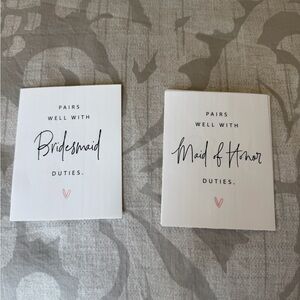 Bridesmaid & Maid of Honor Bottle Sticker Set - White with Pink Accent